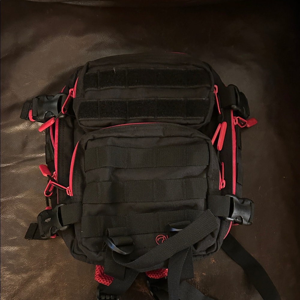 Stylish Black and Red Women's Backpack